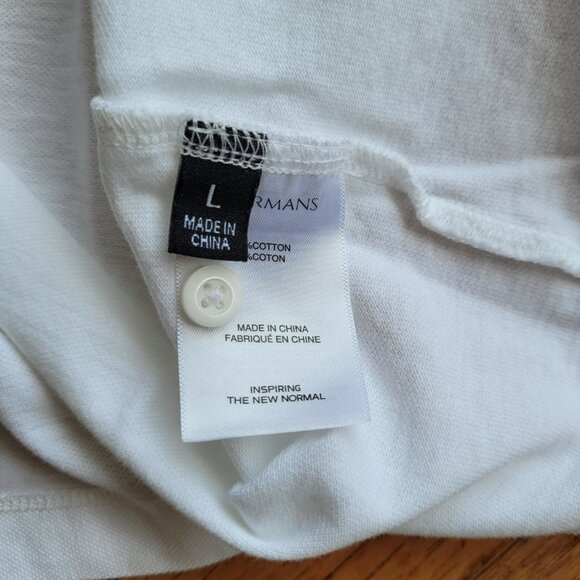 White Long Sleeve Henley Shirt - Picture 4 of 12